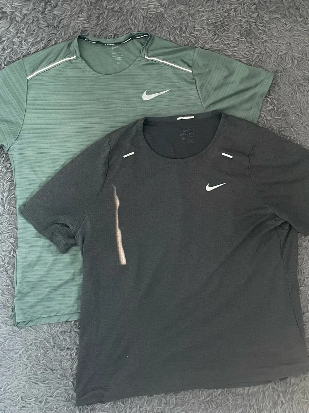 Men Size XL Nike AeroReact Running Dri Fit T Shirt Bundle Green Black